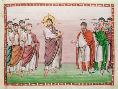 Jesús y el capitán de Capernaum, del Codex Egberti de Ottonian